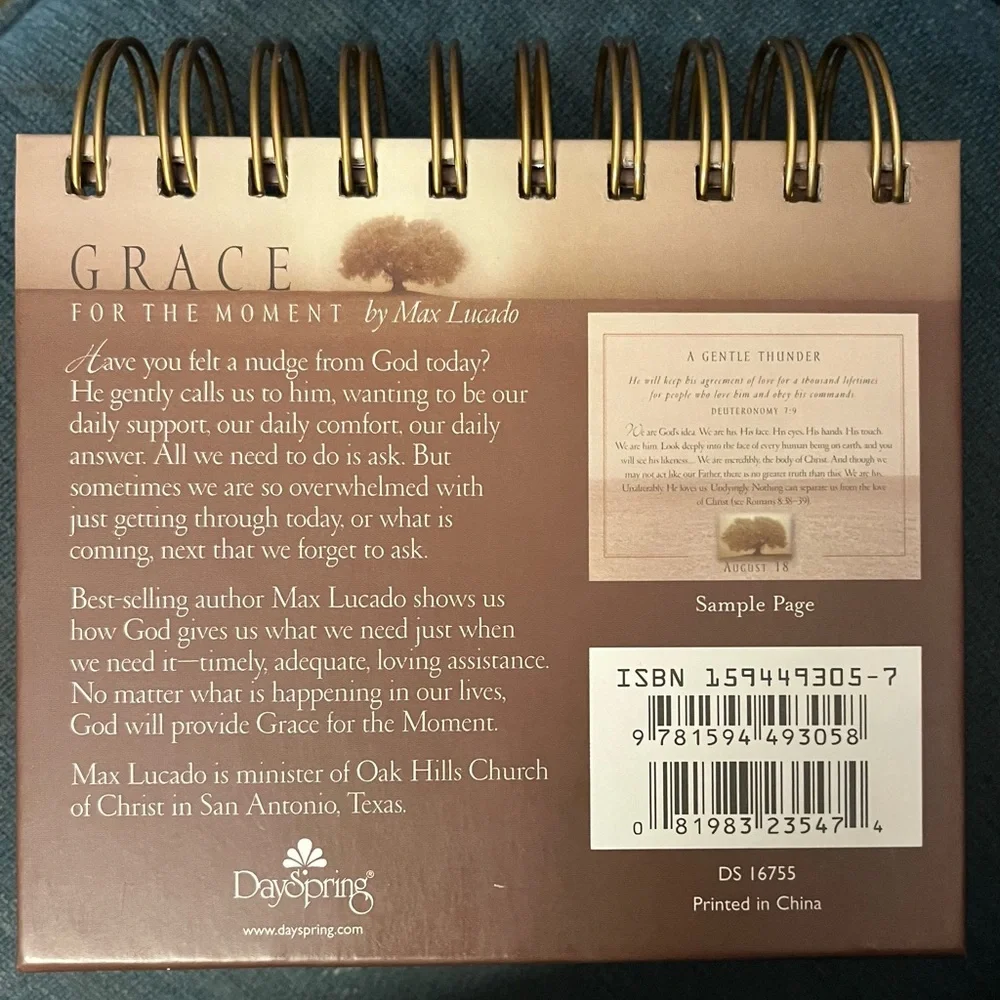 Max Lucado perpetual calendar “Grace for the moment”